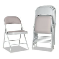 Сгъваем стол Алера стомана с две скоба Подкрепа, плат задната седалка, Светло сиво, 4 ка