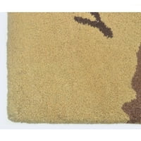 Килими ръчно тъфтинг, абстрактни вълна бегач килим, кафяво, злато, 2'6 х10