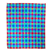 Flannel хвърляне на одеяло абстрактно многоцветен шарен модел Vintage Plaid Pattern Printing Geometric Tartan за интериорна дреха лек уютен плюшен пухкав топъл размит мек