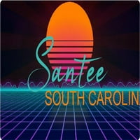 Santee South Carolina Vinyl Decal Stiker Retro Neon Design