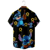 Весели коледни подаръци Disney Lilo & Stitch риза Деца с къс ръкав Лапета Хавайски копче с ризи за мъже жени