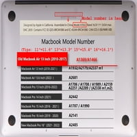 Съвместим MacBook Air 13 Калъф - Освободен модел A1466 A1369, Пласт