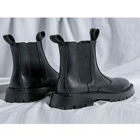 Ritualay Men Chelsea Boot Platform Еластични ботуши Водоустойчиви работни обувки Комфортно ежедневно Бизнес ходене дърпай се черно с плюш 7.5