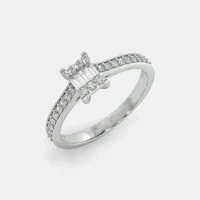 Индия Фелиз пръстен - лъчезарен диамантен пръстен с бяло злато от 18kt, ръчно изработен диамантен пръстен, лукс златни бижута за нея