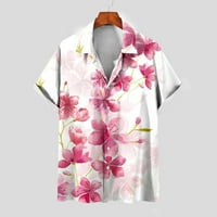 Плюс размер блуза с къси ръкави за мъже Ревел геометрични ризи за печат бохемски зимни ежедневни парафични тийнейджъри