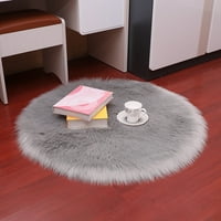 Кръг обикновен пухкав килим подложка за килим спалня постелка за домашен декор червено