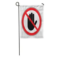 СТОПЕН ГРАД без влизане Черна ръка червен символ в кръстосано градинско знаме декоративно знаме къща банер