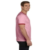 Bella + Canvas Jersey Therly Ringer Ther Heather Pink Cardinal, 2XL