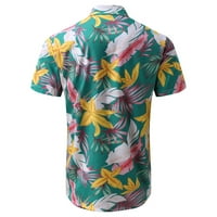 Мъжки улични ежедневни ризи мъже Лято отпечатани якички на яка ежедневни с къси ръкави ризи