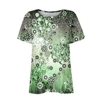 amousa летни върхове с къси ръкави ризи за жени модел печат графични тийнейджъри блузи ежедневни плюс размер основни върхове пуловер