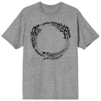 Elder Scrolls Online Ouroboros Circle Men's Heather Grey тениска-XL