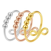 Уендунидни орнаменти, пръстен пръстен за женска намотка за тревожност Единични спираловидни пръстени Регулируеми пръстени многоцветни