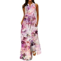 Новата пролетна и лятна модна мода класика класически цветни рокли за жени за жени лилави m