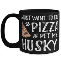 Пица и хъски 15oz чаша за кафе за хъски куче мама