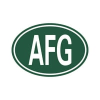 Афганистан овален стикер - Самозалепващ се винил-устойчив на атмосферни влияния-произведен в САЩ - много цветове и Размери-код на страната АФГ Афганистан