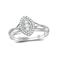 Бижута 10kt бяло злато дамски кръг диамантен овален клъстер булчински сватбен годежен пръстен cttw