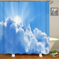 Сини небесни облаци пейзажи душ завеса водоустойчива завеса за баня с куки завеси за баня плат 3d отпечатани 180* завеса