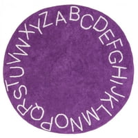 нулум деца пере кръг азбука зона килим, 6', Лилаво