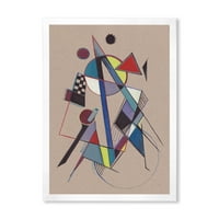 Дизайнарт 'абстрактни композиции на цветна геометрична трета' модерна рамка Арт Принт