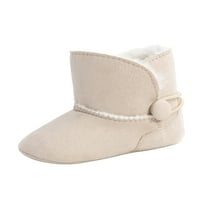 Biekopu Baby Girls Boys Plush Snow Boots Soft Sole Anti-Slip Mid Calf Топла зимна обувка за ходене на малко дете