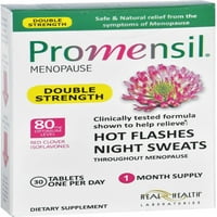 Истински здравни лаборатории Promensil Menopause, двойна сила, горещи проблясъци и нощни потни таблетки ea
