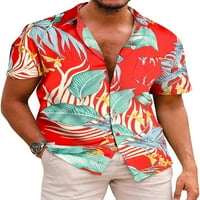Niuer мъжки върхове къси ръкави летни ризи Лапина тениска за ежедневни тениски бутон нагоре блуза Style-C 3xl