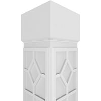Екена мелница 10 в 8' ч занаятчия класически квадратни не-конусовидни Дърворезба колона с стандартен капитал и стандартна база