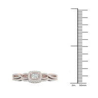 Империал 3 8кт ТДВ диамант 10к Розово злато обрат джолан хало булчински комплект