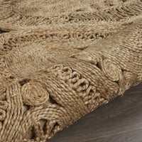 O Bay Natural Jute Doily Round Round Indoor Area Rug