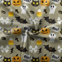 Хелоуин печат на скраб за жени дишаща тиква котка прилеп модел V-образно деколте тениски с джобове с джобове
