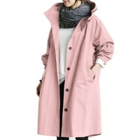 Kali_Store Womens Anorak Jacket Anoraks за жени Леко водоустойчиво яке за палто с качулка розово, 3XL