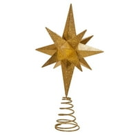 Kurt Adler Moravian Gold Glitter Star Treetop
