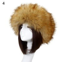 Biplut жени шапка солиден цвят Fau Fur Chead Beak Beamless Празна горна шапка за ски