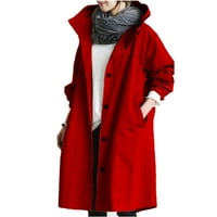 Палто удобно разхлабено елегантно зимно изходни дрехи Женски дива качулка вятърни женско палто активно яке за вятър