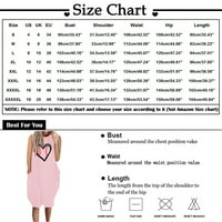 Рокли за жени женска смяна дължина на коляното графични щампи без ръкави екипаж на шията свободни модни рокли рокли розово 4xl