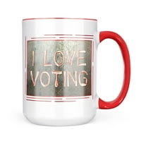 Неонблонд обичам да гласувам бекон чаша подарък за любителите на кафе чай