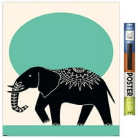Плакат за мастило Стенна на слон, 22.375 34