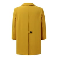 Дамско палто пролет и лято ежедневно прост плътно цвят тънък бутон Небрежен костюм за яке от три квадратна ръкав