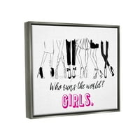 Ступел индустрии Момичета тичам света глем Графичен Арт блясък сива плаваща рамка платно печат стена изкуство, дизайн от Алисън Петри