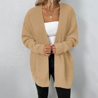 Якета на Felwors за жени със солидна бухалка пуловер с един бутон Кардиган палто