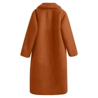 Жени зимни топли палта Fau палто топло пухкаво яке FAU с дълъг ръкав връхни дрехи hot6sl4489672
