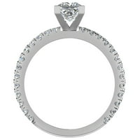 Принцеса изрязани диамантени годежни пръстени 18k злато разцепено стение стил кръст 1. CT TW 18K бяло злато