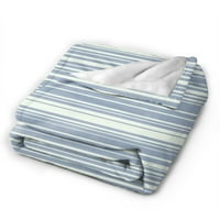 Антилпилинг ултра-меко покритие за микро руно за диван за легло, сиви ивици хвърлят одеяло за всички сезони, 50 x40
