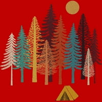 Моята цветна минимална природа момчета червен графичен тройник - дизайн от хора XL
