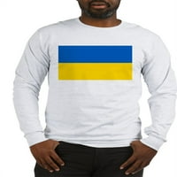 Cafepress - Флаг на тениска с дълъг ръкав в Украйна - Тениска на един памучен памук с дълъг ръкав