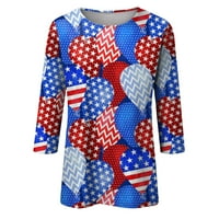 Роял любов Дамски Ризи Дамски модни ежедневни седми ръкав отпечатани О-врата пуловер тениска Топ
