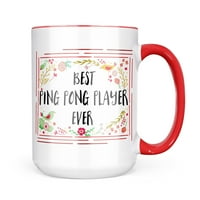 Neonblond Щастлив флорална граница пинг понг играч подарък за любители на чай за кафе