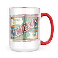 Необръщайте поздрави от Montclair, винтидж подарък за чаша за пощенски картички за любители на чай за кафе
