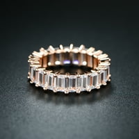 Пиермонт 18К розово злато позлатени изумрудено нарязани кубичен цирконий вечността лента пръстен
