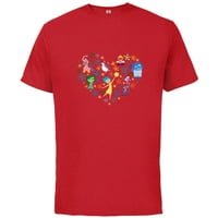 Тениска на Disney и Pixar's Inside Out Heart - Памучна тениска с къси ръкави за възрастни - персонализирано -червено